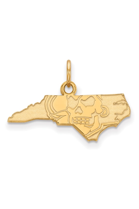 10k Yellow Gold LogoArt Official Licensed Collegiate East Carolina University (ECU) XS Pendant