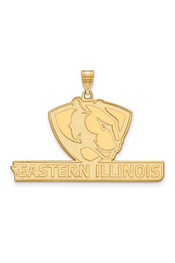 10k Yellow Gold LogoArt Official Licensed Collegiate Eastern Illinois University (EIU) XL Pendant