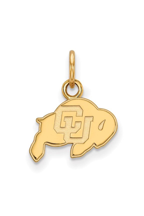 10k Yellow Gold LogoArt University of Colorado Buffalo Extra Small Pendant Charm