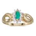 thumbnail image 1 of 10k Yellow Gold Marquise Emerald And Diamond Ring, 1 of 2