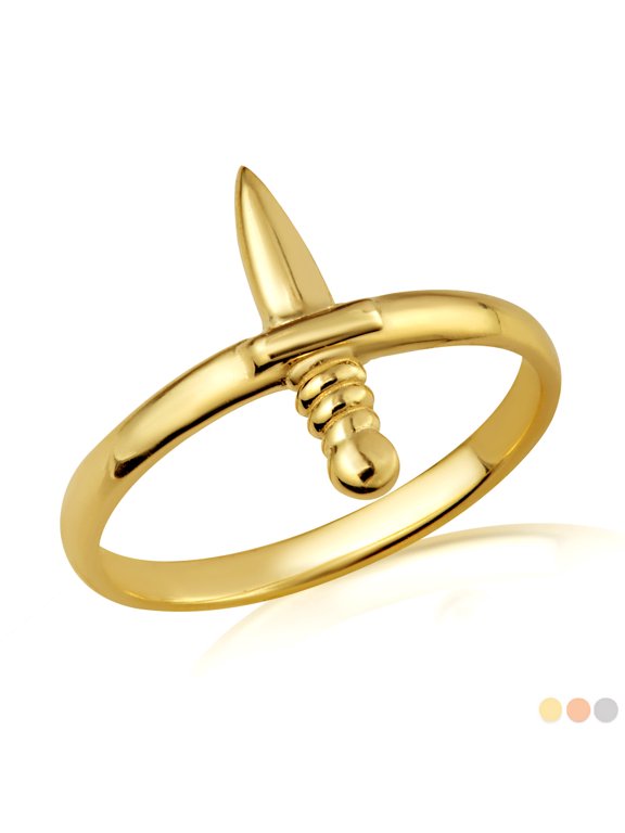 10k Yellow Gold Medieval Sword Ring (Size 10)