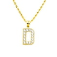 thumbnail image 1 of 10k Yellow Gold Medium Block CZ Initial Charm (D), 1 of 4