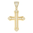 thumbnail image 1 of 10k Yellow Gold Mens Cubic-Zirconia Cross Religious Charm Pendant, 1 of 1