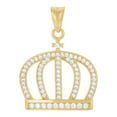 thumbnail image 1 of 10k Yellow Gold Mens Cubic-Zirconia Crown Fashion Charm Pendant, 1 of 3