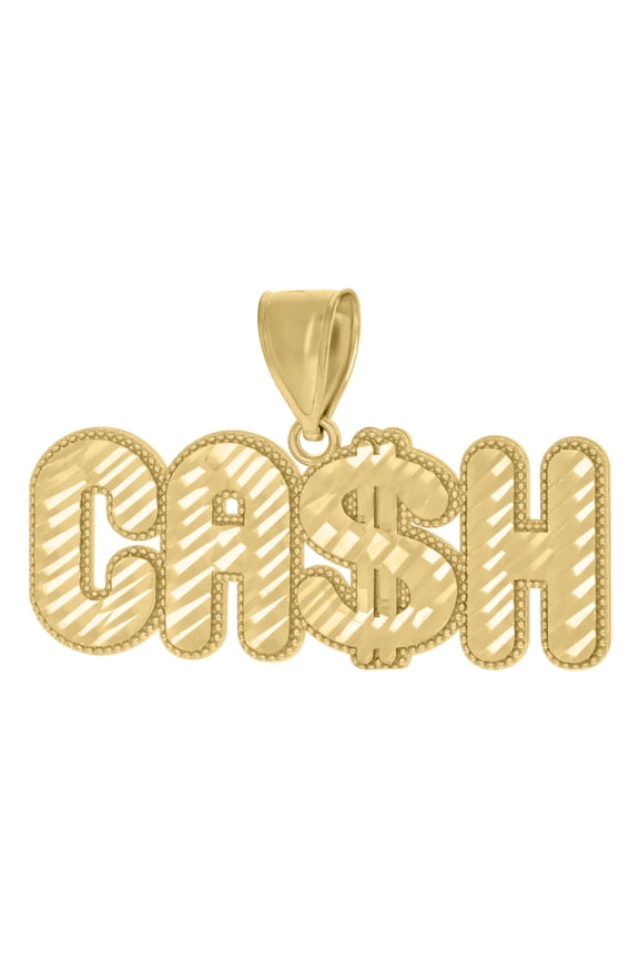 10k Yellow Gold Mens Dollar Sign Cash Fashion Charm Pendant