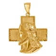 thumbnail image 1 of 10k Yellow Gold Mens Jesus Cross Religious Charm Pendant Necklace for Men - 8.2 Grams, 1 of 2