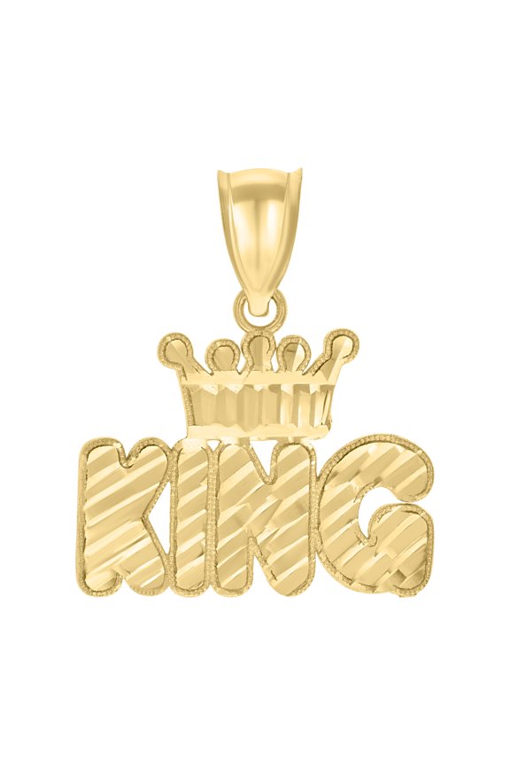 10k Yellow Gold Mens KING Fashion Charm Pendant
