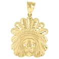 thumbnail image 1 of 10k Yellow Gold Mens Native Indian Fashion Charm Pendant, 1 of 1