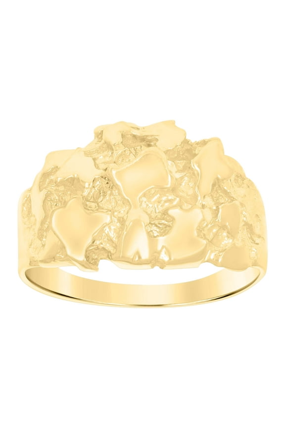 10k Yellow Gold Mens Nugget Fashion Ring