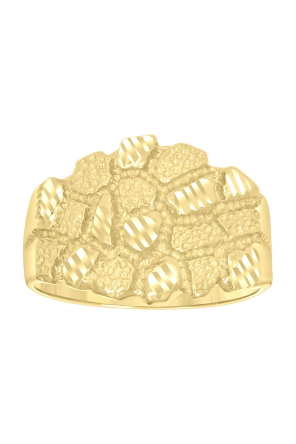 10k Yellow Gold Mens Nugget Fashion Ring