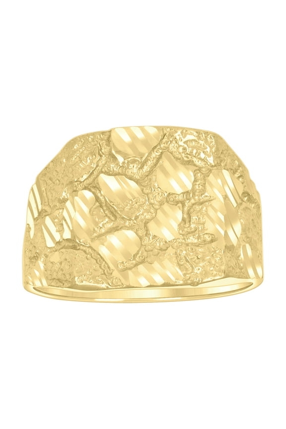 10k Yellow Gold Mens Nugget Fashion Ring