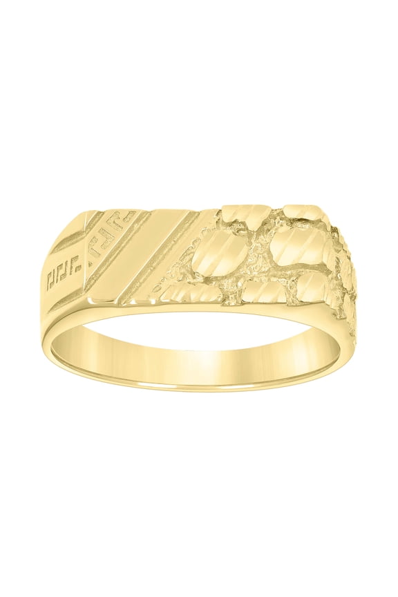 10k Yellow Gold Mens Nugget Fashion Ring
