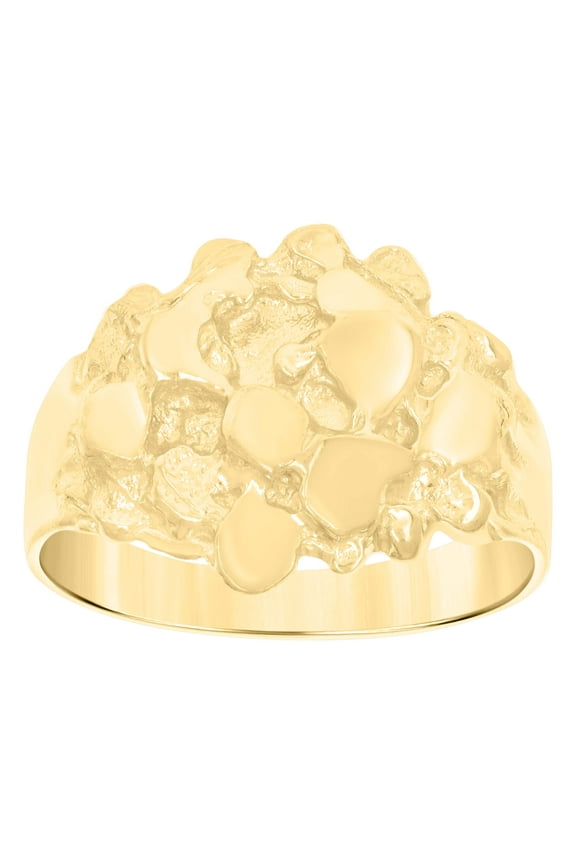 10k Yellow Gold Mens Nugget Fashion Ring