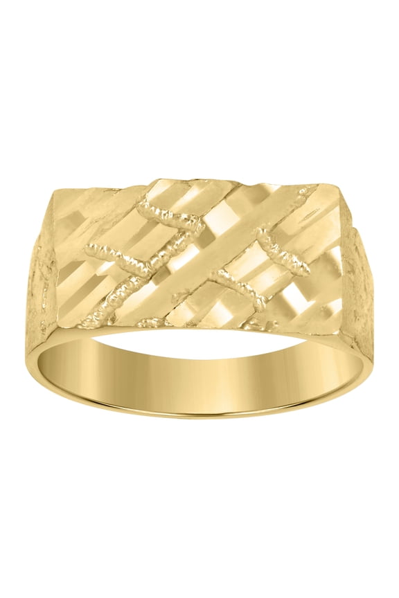 10k Yellow Gold Mens Nugget Fashion Ring