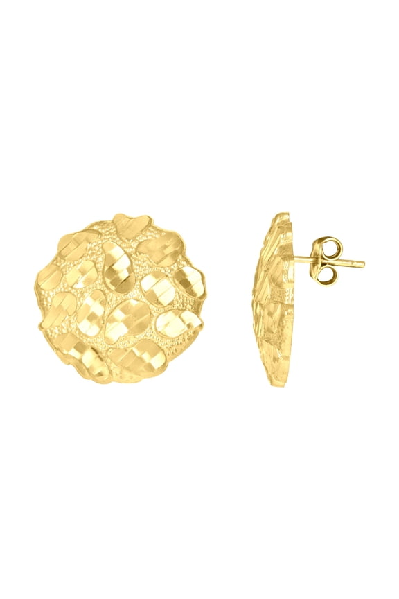 10k Yellow Gold Mens Nugget Stud Earrings Jewelry Gift for Men