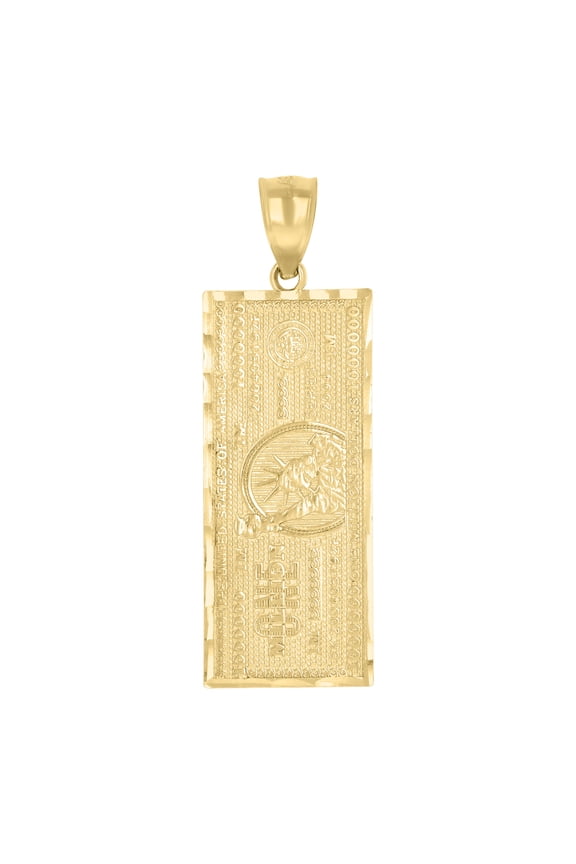 10k Yellow Gold Mens One Million Dollar Fashion Charm Pendant