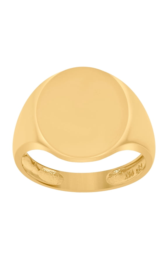 10k Yellow Gold Mens Signet Ring 16.7x15.6mm Wide Ring for Men - 4.5 Grams