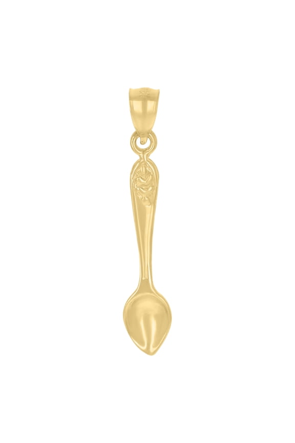 10k Yellow Gold Mens Spoon Household Charm Pendant