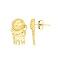 thumbnail image 1 of 10k Yellow Gold Mens Sports Basketball Stud Earrings Jewelry Gift for Men, 1 of 2