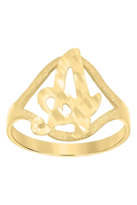 10k Yellow Gold Mens Square Head Scorpio Zodiac Sign Nugget Ring