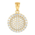thumbnail image 1 of 10k Yellow Gold Mens Women Cubic Zirconia Cubic Zirconia Charm Pendant 23.1x14.60mm Wide Necklace for Men, 1 of 2