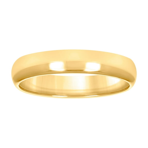 10k Yellow Gold Mens Womens Unisex Wedding Band Comfort-Fit 4mm Size 8 Wedding Band for Men
