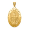 thumbnail image 1 of 10k Yellow Gold Miraculous Medal Pendant for Women, Virgin Mary Catholic Necklace with 1830 Inscription, Religious Christian Charm Symbolizing Faith and Protection, 1 of 6