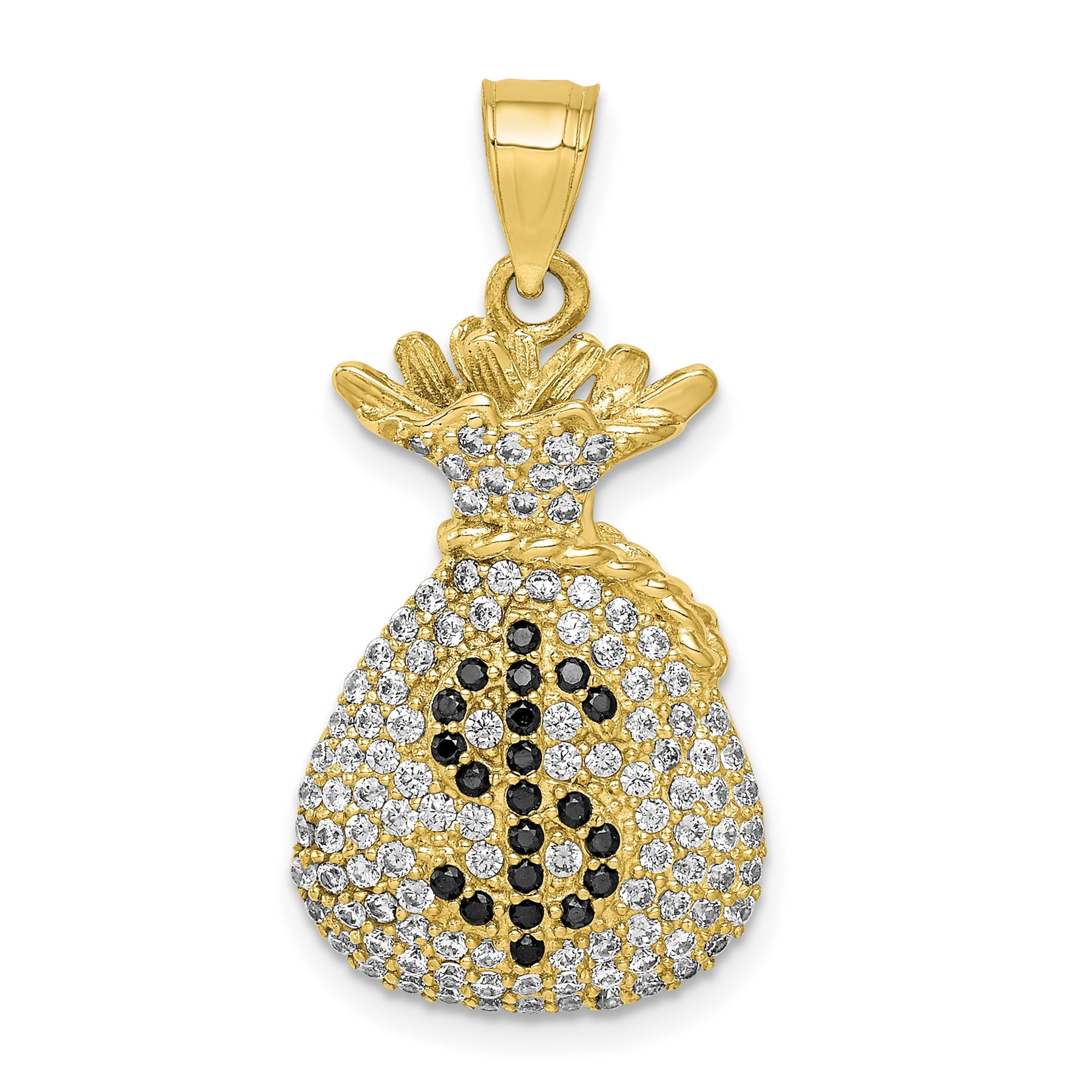 Men's 10k Yellow Gold Dollar Sign Nugget Ring - Cubic Zirconia, Wealth & Luck Statement Jewelry