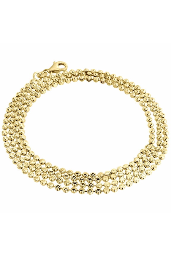 10k Yellow Gold Moon Cut Style Link New Solid Chain Necklace 2mm 16"
