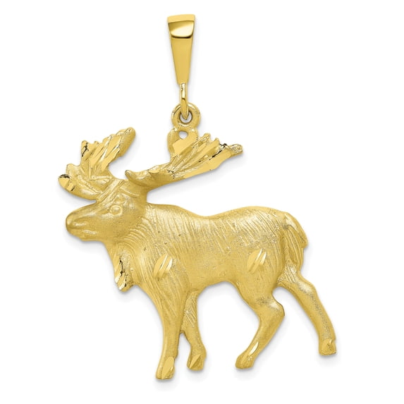 10k Yellow Gold Moose Charm Pendant