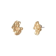 GLAD GOLD 10k Yellow Gold Nugget Stud Earring for Men Women and Children