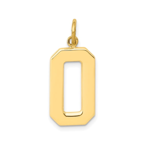 10k Yellow Gold Number 0 Pendant for Women or Unisex, Solid Gold Numeral Charm for Milestone Jewelry, Modern Personalized Digit Necklace Accessory