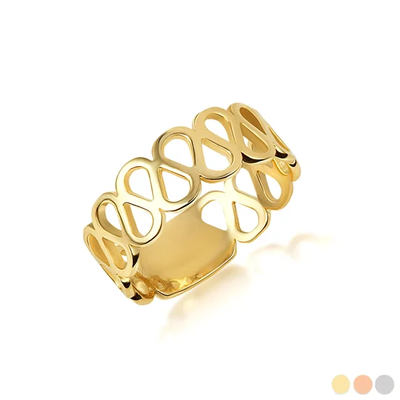 10k Yellow Gold Openwork Band Ring (Size 4)