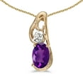 thumbnail image 1 of 10k Yellow Gold Oval Amethyst And Diamond Pendant, 1 of 1