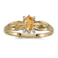 thumbnail image 1 of 10k Yellow Gold Oval Citrine And Diamond Ring, 1 of 2