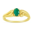thumbnail image 1 of 10k Yellow Gold Oval Emerald And Diamond Ring, 1 of 6