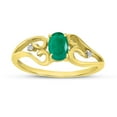 thumbnail image 1 of 10k Yellow Gold Oval Emerald And Diamond Ring, 1 of 6