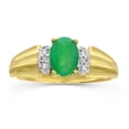 thumbnail image 1 of 10k Yellow Gold Oval Emerald And Diamond Ring, 1 of 8