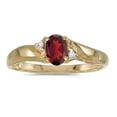 thumbnail image 1 of 10k Yellow Gold Oval Garnet And Diamond Ring, 1 of 2