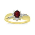 thumbnail image 1 of 10k Yellow Gold Oval Garnet And Diamond Ring, 1 of 6