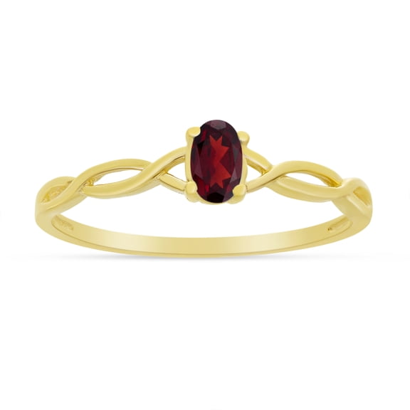 10k Yellow Gold Oval Garnet Ring
