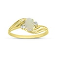 thumbnail image 1 of 10k Yellow Gold Oval Opal And Diamond Ring, 1 of 6