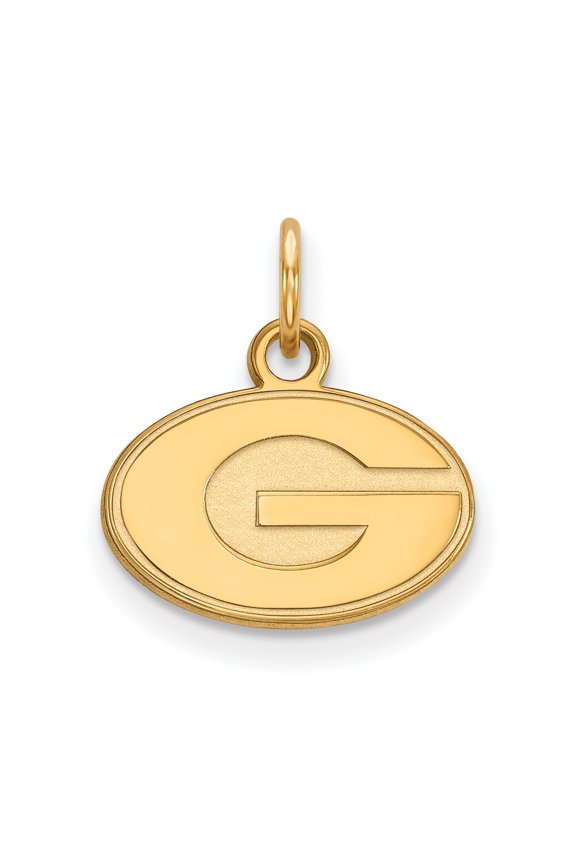 10k Yellow Gold Oval Pendant with Raised Block G Logo, Unisex Sports Jewelry Charm for Fans, Solid Gold Team Spirit Accessory for Necklace or Bracelet