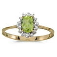 thumbnail image 1 of 10k Yellow Gold Oval Peridot And Diamond Ring, 1 of 2