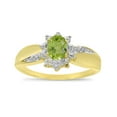 thumbnail image 1 of 10k Yellow Gold Oval Peridot And Diamond Ring, 1 of 6