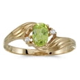 thumbnail image 1 of 10k Yellow Gold Oval Peridot And Diamond Ring, 1 of 1