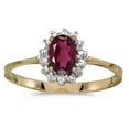 thumbnail image 1 of 10k Yellow Gold Oval Rhodolite Garnet And Diamond Ring, 1 of 2