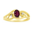thumbnail image 1 of 10k Yellow Gold Oval Rhodolite Garnet And Diamond Ring, 1 of 6