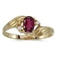thumbnail image 1 of 10k Yellow Gold Oval Rhodolite Garnet And Diamond Ring, 1 of 2