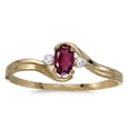 thumbnail image 1 of 10k Yellow Gold Oval Rhodolite Garnet And Diamond Ring, 1 of 1